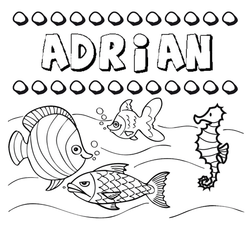 Desenhos do nome Adrián para imprimir e colorir com as crianças