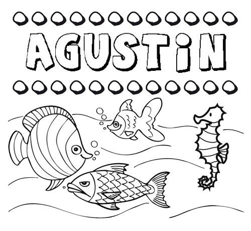 Desenhos do nome Agustín para imprimir e colorir com as crianças