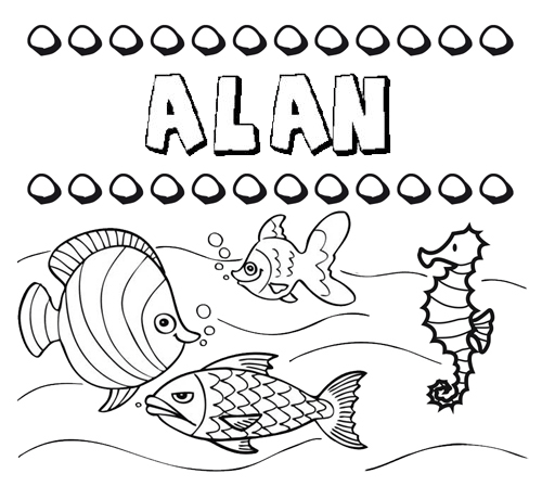 Desenhos do nome Alan para imprimir e colorir com as crianças