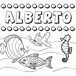 Desenhos do nome Alberto para imprimir e colorir com as crianças