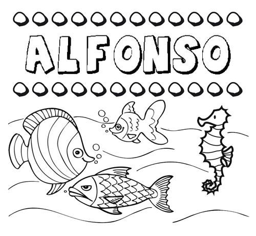 Desenhos do nome Alfonso para imprimir e colorir com as crianças