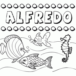 Desenhos do nome Alfredo para imprimir e colorir com as crianças