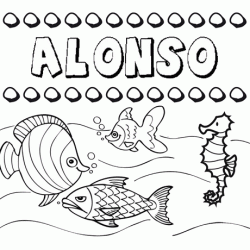 Desenhos do nome Alonso para imprimir e colorir com as crianças
