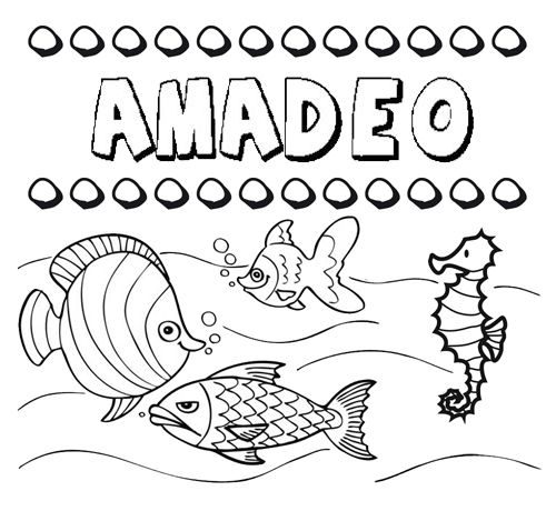 Desenhos do nome Amadeo para imprimir e colorir com as crianças