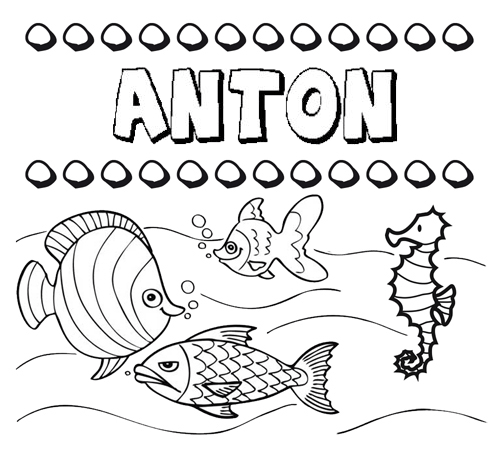 Desenhos do nome Antón para imprimir e colorir com as crianças