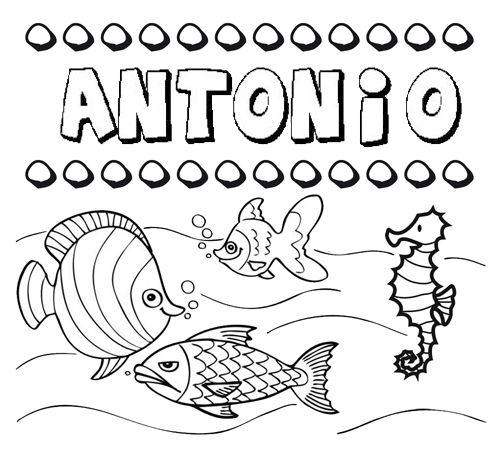 Desenhos do nome Antonio para imprimir e colorir com as crianças
