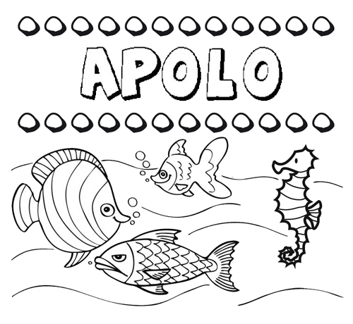 Desenhos do nome Apolo para imprimir e colorir com as crianças