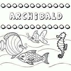 Desenhos do nome Archibald para imprimir e colorir com as crianças