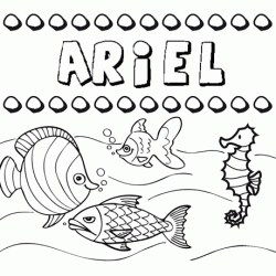 Desenhos do nome Ariel para imprimir e colorir com as crianças