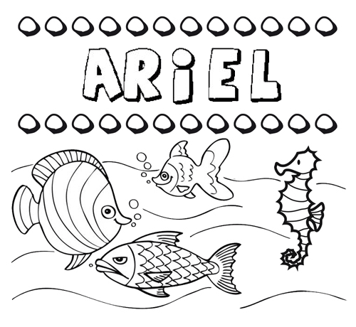 Desenhos do nome Ariel para imprimir e colorir com as crianças