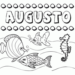 Desenhos do nome Augusto para imprimir e colorir com as crianças