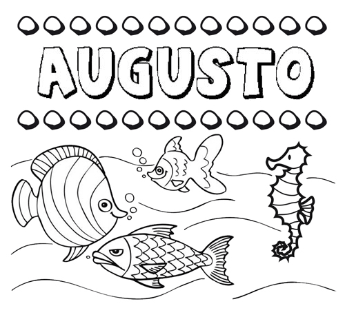 Desenhos do nome Augusto para imprimir e colorir com as crianças