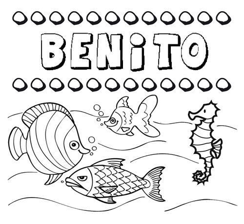Desenhos do nome Benito para imprimir e colorir com as crianças