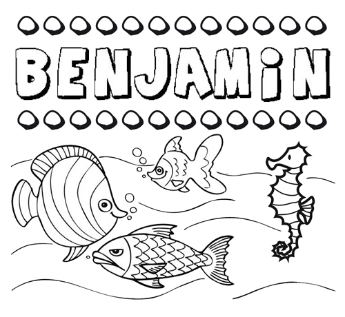 Desenhos do nome Benjamín para imprimir e colorir com as crianças