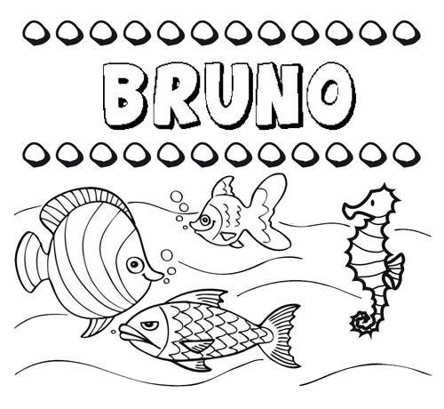 Desenhos do nome Bruno para imprimir e colorir com as crianças