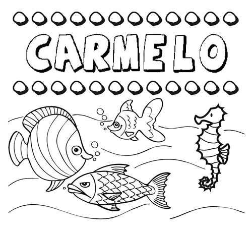 Desenhos do nome Carmelo para imprimir e colorir com as crianças