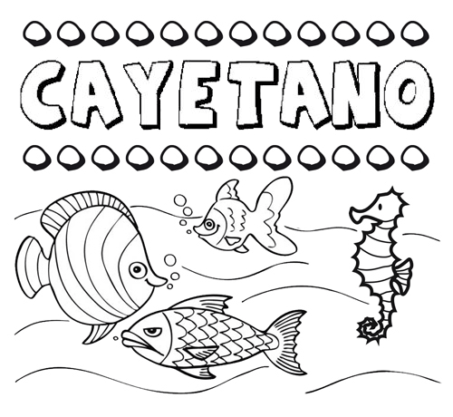 Desenhos do nome Cayetano para imprimir e colorir com as crianças