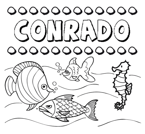 Desenhos do nome Conrado para imprimir e colorir com as crianças
