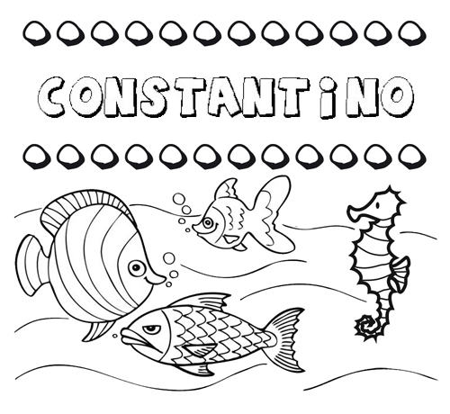 Desenhos do nome Constantino para imprimir e colorir com as crianças