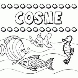 Desenhos do nome Cosme para imprimir e colorir com as crianças