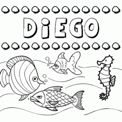 Desenhos do nome Diego para imprimir e colorir com as crianças