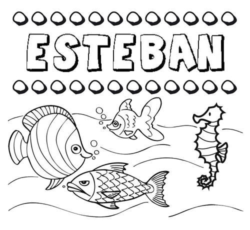 Desenhos do nome Esteban para imprimir e colorir com as crianças