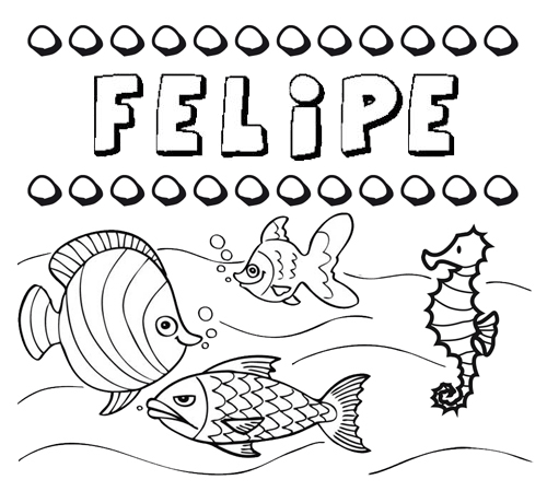 Desenhos do nome Felipe para imprimir e colorir com as crianças