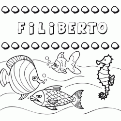 Desenhos do nome Filiberto para imprimir e colorir com as crianças