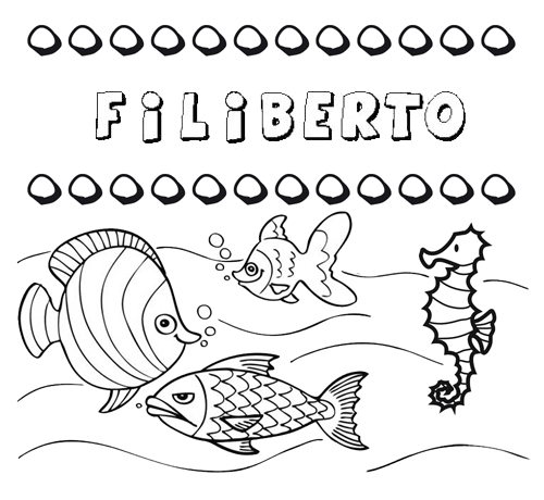 Desenhos do nome Filiberto para imprimir e colorir com as crianças
