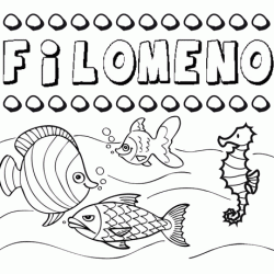 Desenhos do nome Filomeno para imprimir e colorir com as crianças