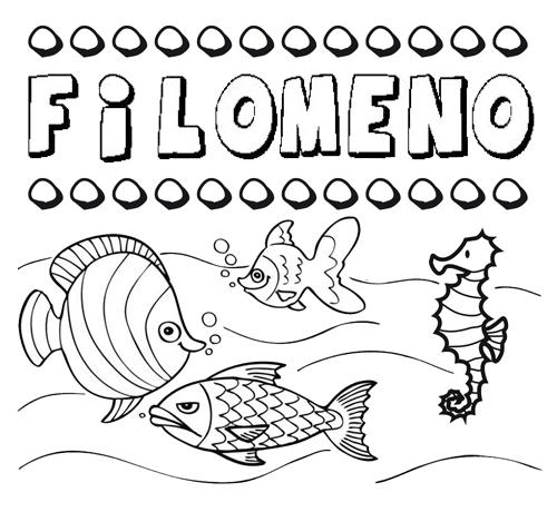 Desenhos do nome Filomeno para imprimir e colorir com as crianças