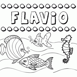Desenhos do nome Flavio para imprimir e colorir com as crianças