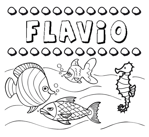 Desenhos do nome Flavio para imprimir e colorir com as crianças