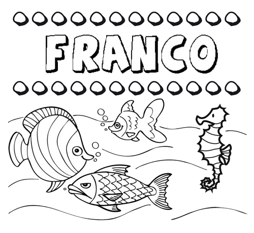 Desenhos do nome Franco para imprimir e colorir com as crianças