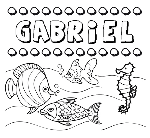 Desenhos do nome Gabriel para imprimir e colorir com as crianças
