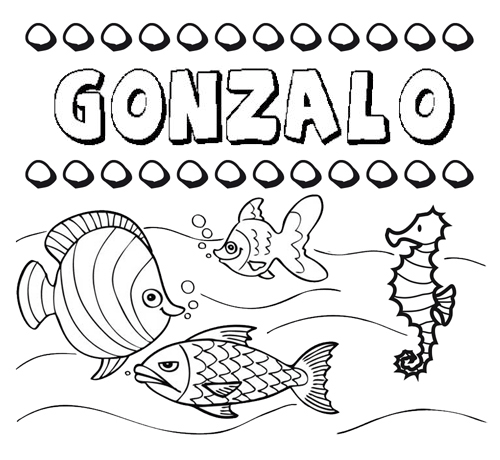 Desenhos do nome Gonzalo para imprimir e colorir com as crianças