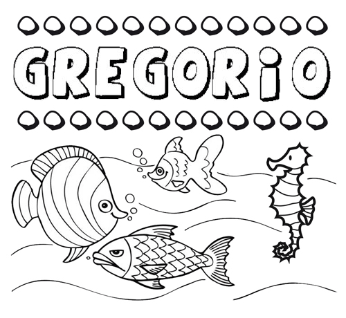 Desenhos do nome Gregorio para imprimir e colorir com as crianças