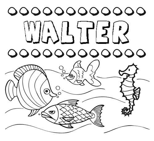 Desenhos do nome Walter para imprimir e colorir com as crianças