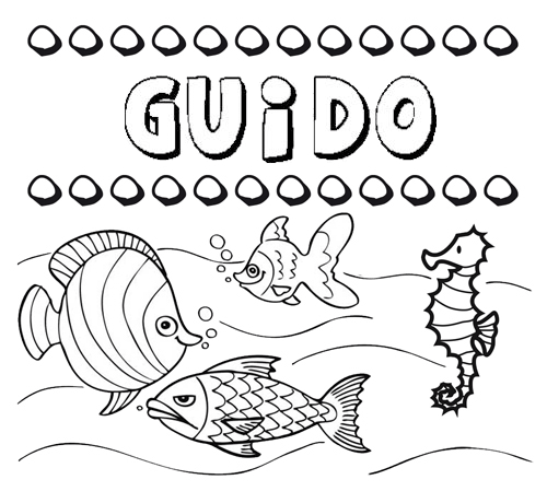 Desenhos do nome Guido para imprimir e colorir com as crianças