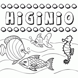 Desenhos do nome Higinio para imprimir e colorir com as crianças