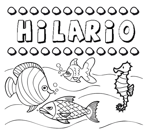 Desenhos do nome Hilario para imprimir e colorir com as crianças