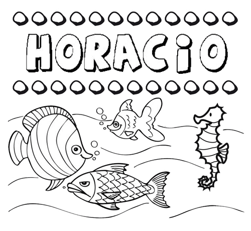 Desenhos do nome Horacio para imprimir e colorir com as crianças