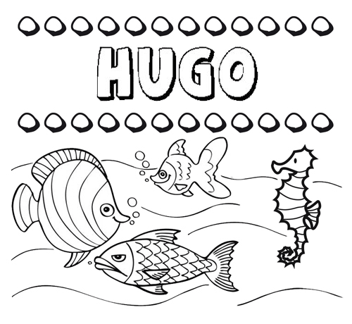 Desenhos do nome Hugo para imprimir e colorir com as crianças