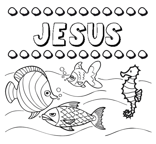 Desenhos do nome Jesús para imprimir e colorir com as crianças