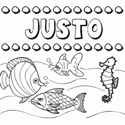 Desenhos do nome Justo para imprimir e colorir com as crianças