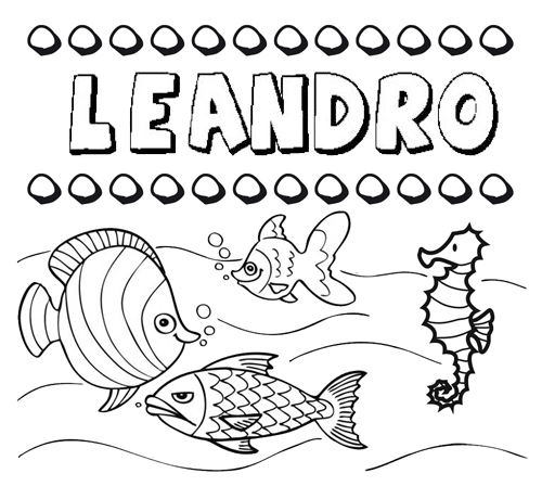 Desenhos do nome Leandro para imprimir e colorir com as crianças
