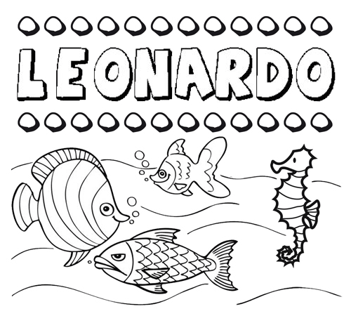 Desenhos do nome Leonardo para imprimir e colorir com as crianças