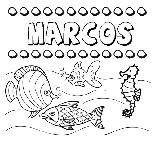 Desenhos do nome Marcos para imprimir e colorir com as crianças