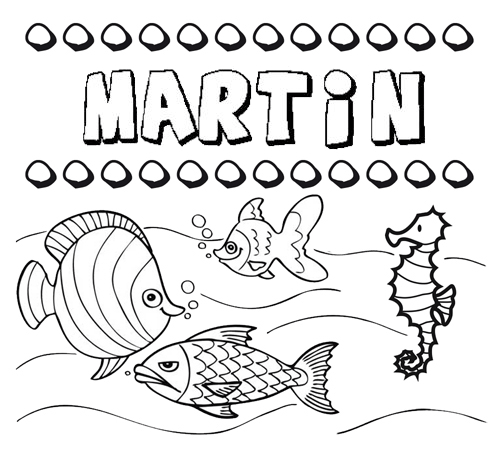 Desenhos do nome Martín para imprimir e colorir com as crianças