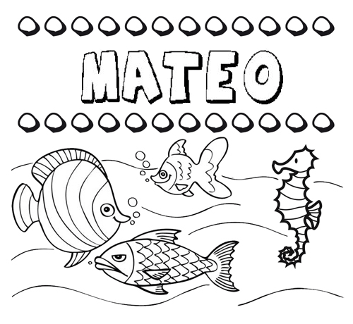 Desenhos do nome Mateo para imprimir e colorir com as crianças